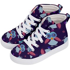 Owl Pattern Background Kids  Hi-top Skate Sneakers by Hannah976