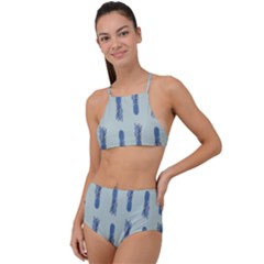 Blue King Pineapple  Halter Tankini Set by ConteMonfrey