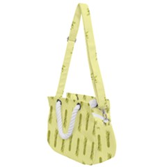 Yellow Pineapple Rope Handles Shoulder Strap Bag by ConteMonfrey