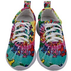 Grateful Dead Bears Tie Dye Vibrant Spiral Kids Athletic Shoes by Bedest