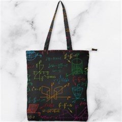 Mathematical Colorful Formulas Drawn By Hand Black Chalkboard Double Zip Up Tote Bag by Ravend