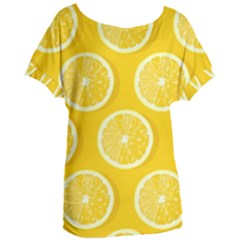 Lemon Fruits Slice Seamless Pattern Women s Oversized T-shirt by Ravend