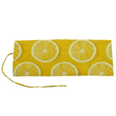 Lemon Fruits Slice Seamless Pattern Roll Up Canvas Pencil Holder (s) by Ravend