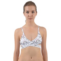 Abstract Classic Blue Background Wrap Around Bikini Top by Apen