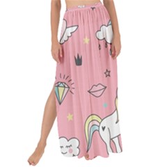 Cute Unicorn Seamless Pattern Maxi Chiffon Tie-up Sarong by Apen