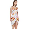Seamless Pattern Vector Owl Cartoon With Bugs Wrap Frill Dress View3