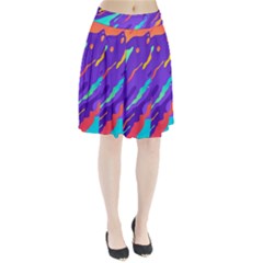 Multicolored Abstract Background Pleated Skirt by Apen