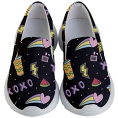 Cute Girl Things Seamless Background Kids Lightweight Slip Ons by Apen