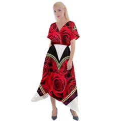 Love Design Cross Front Sharkbite Hem Maxi Dress by TShirt44