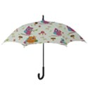 Forest Seamless Pattern With Cute Owls Hook Handle Umbrellas (Small) View3