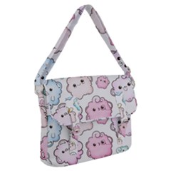 Cute Doodle Cartoon Seamless Pattern Buckle Messenger Bag by Apen