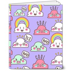 Cloud Seamless Pattern 8  X 10  Hardcover Notebook by Apen
