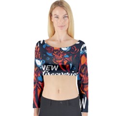 Make Devil Discovery  Long Sleeve Crop Top by Saikumar