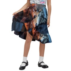 Be Fearless Kids  Ruffle Flared Wrap Midi Skirt by Saikumar