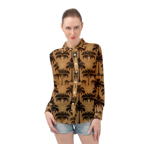 Cat Jigsaw Puzzle Long Sleeve Chiffon Shirt by Jatiart