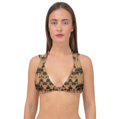 Background Abstract Pattern Design Double Strap Halter Bikini Top by Jatiart
