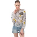 Doodle Seamless Pattern With Autumn Elements Banded Bottom Chiffon Top View1