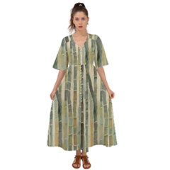 Bamboo Plants Kimono Sleeve Boho Dress by Ravend
