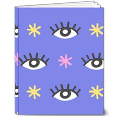 Eye Star Asterisk Pattern Background 8  X 10  Hardcover Notebook by Ravend