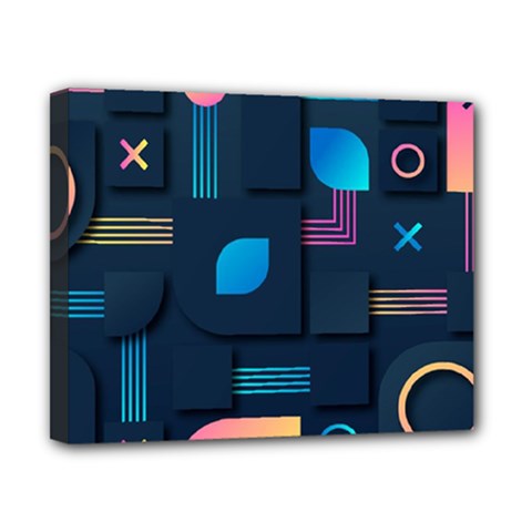 Gradient Geometric Shapes Dark Background Canvas 10  X 8  (stretched) by Ravend