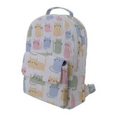 Cute Cat Colorful Cartoon Doodle Seamless Pattern Flap Pocket Backpack (large) by Ravend