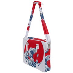 The Great Wave Of Kaiju Cross Body Office Bag by Cendanart