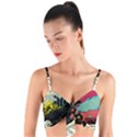 Retro Wave Kaiju Godzilla Japanese Pop Art Style Woven Tie Front Bralet View1