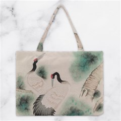Japanese Crane Painting Of Bird Medium Tote Bag by Cendanart