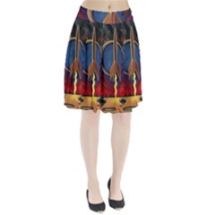 Rocket Painting Pleated Skirt by Cendanart