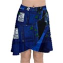 Stuck Tardis Beach Doctor Who Police Box Sci-fi Chiffon Wrap Front Skirt View1