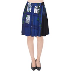 Stuck Tardis Beach Doctor Who Police Box Sci-fi Velvet High Waist Skirt by Cendanart