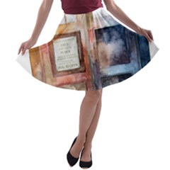 Tardis Doctor Who A-line Skater Skirt by Cendanart