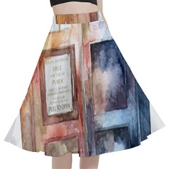 Tardis Doctor Who A-line Full Circle Midi Skirt With Pocket by Cendanart