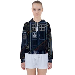 Tardis Doctor Who Magic Travel Macine Fantasy Women s Tie Up Sweat by Cendanart