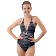 Tire Halter Cut-out One Piece Swimsuit by Ket1n9
