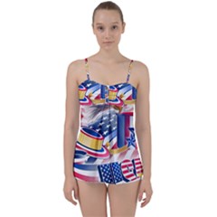 United States Of America Usa  Images Independence Day Babydoll Tankini Top by Ket1n9