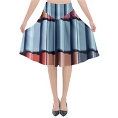 Shingle Roof Shingles Roofing Tile Flared Midi Skirt by Ket1n9