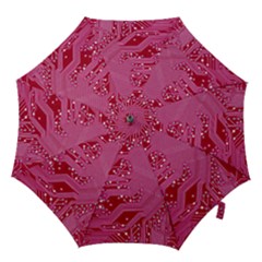 Pink Circuit Pattern Hook Handle Umbrellas (large) by Ket1n9