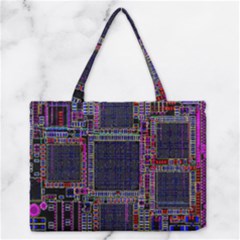 Cad Technology Circuit Board Layout Pattern Zipper Medium Tote Bag by Ket1n9