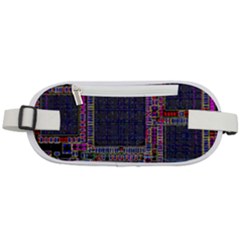 Cad Technology Circuit Board Layout Pattern Rounded Waist Pouch by Ket1n9