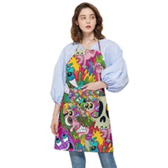 Crazy Illustrations & Funky Monster Pattern Pocket Apron by Ket1n9