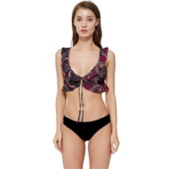 Chip Retro Technology Low Cut Ruffle Edge Bikini Top by Cendanart