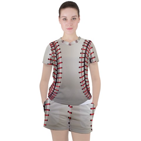 Baseball Women s T-shirt And Shorts Set by Ket1n9
