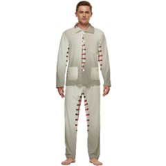 Baseball Men s Long Sleeve Velvet Pocket Pajamas Set by Ket1n9