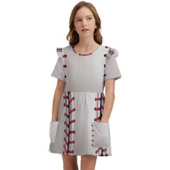 Baseball Kids  Frilly Sleeves Pocket Dress by Ket1n9