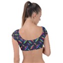 Alien Patterns Vector Graphic Cap Sleeve Ring Bikini Top View2
