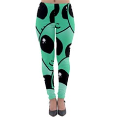 Art Alien Pattern Lightweight Velour Leggings by Ket1n9
