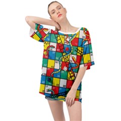 Snakes And Ladders Oversized Chiffon Top by Ket1n9
