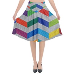 Charming Chevrons Quilt Flared Midi Skirt by Ket1n9