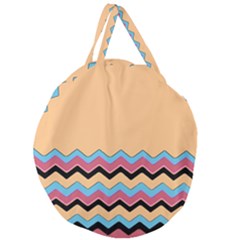 Chevrons Patterns Colorful Stripes Giant Round Zipper Tote by Ket1n9